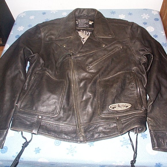 Rare Harley Davidson Leather Motorcycle Jacket Since 1903 painted Steer 3X - Picture 1 of 7